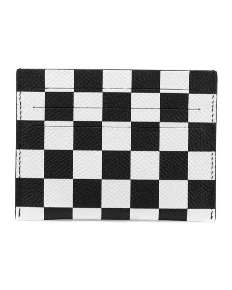 givenchy checkered card case|Givenchy Checkered Leather Card Case, Black/White .